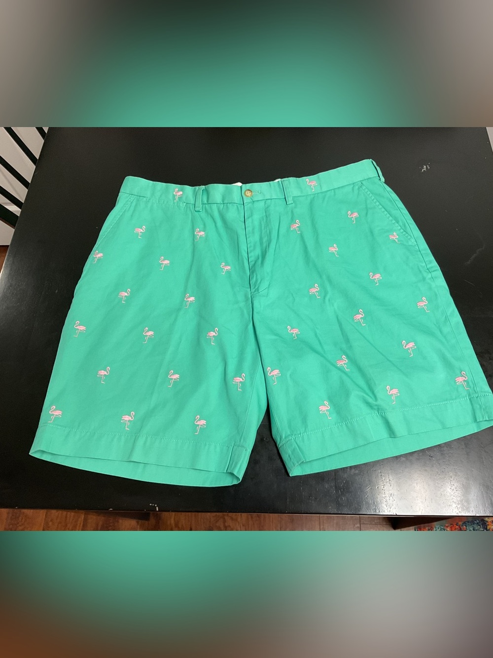 Vintage Polo Golf Men's Flamingo Embroidered Green Shorts